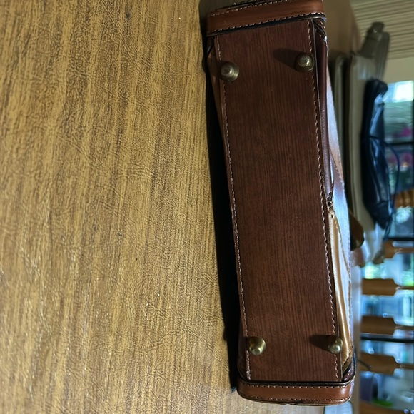 Leather vintage clutch handbag patchwork - Picture 7 of 10